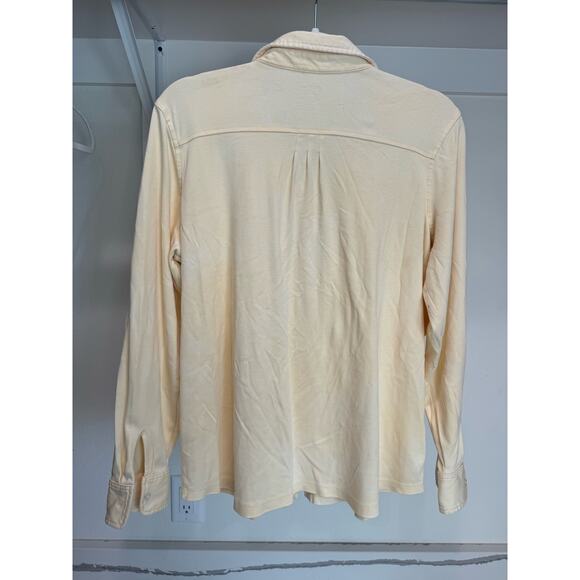 L.L. Bean 100% Supima Cotton Button Up Blouse Size XL - few spots - Picture 4 of 8